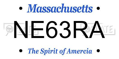 NE63RA Massachusetts License Plate