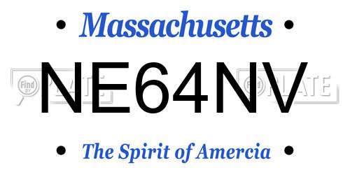 NE64NV Massachusetts License Plate