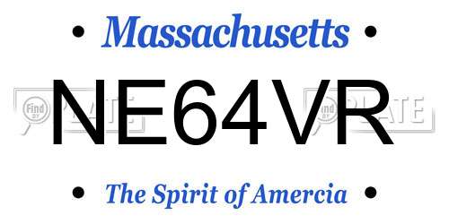 NE64VR Massachusetts License Plate