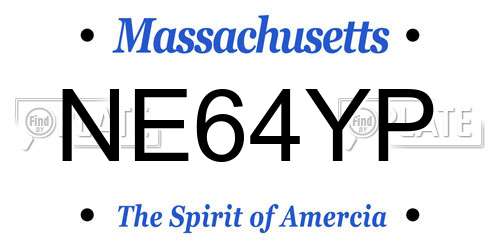 NE64YP Massachusetts License Plate