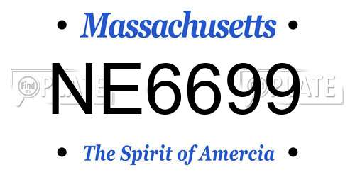 NE6699 Massachusetts License Plate