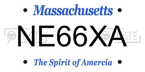 NE66XA Massachusetts License Plate