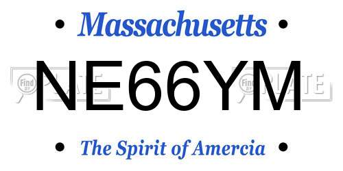 NE66YM Massachusetts License Plate