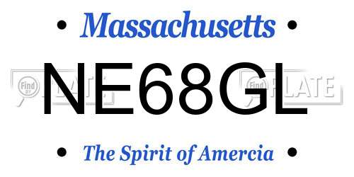NE68GL Massachusetts License Plate