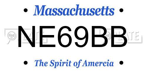 NE69BB Massachusetts License Plate