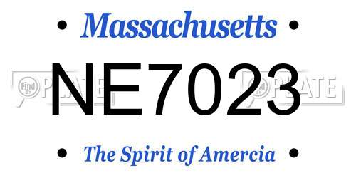 NE7023 Massachusetts License Plate
