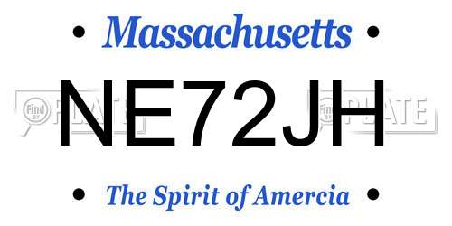 NE72JH Massachusetts License Plate
