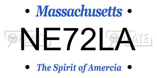 NE72LA Massachusetts License Plate