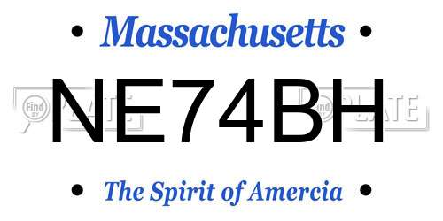 NE74BH Massachusetts License Plate