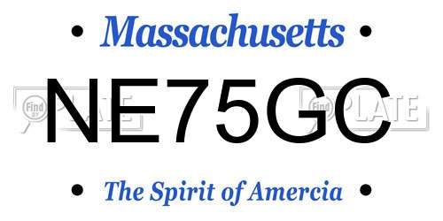 NE75GC Massachusetts License Plate