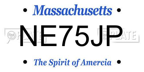 NE75JP Massachusetts License Plate