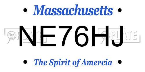 NE76HJ Massachusetts License Plate