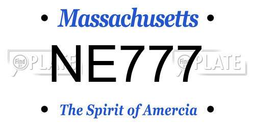 NE777 Massachusetts License Plate