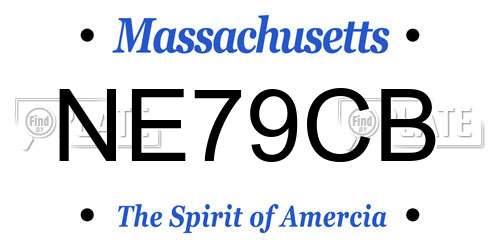 NE79CB Massachusetts License Plate
