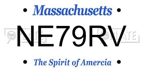 NE79RV Massachusetts License Plate
