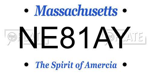 NE81AY Massachusetts License Plate
