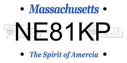 NE81KP Massachusetts License Plate