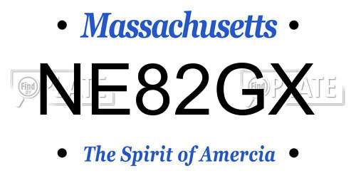 NE82GX Massachusetts License Plate