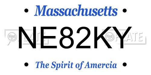 NE82KY Massachusetts License Plate