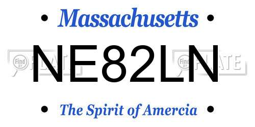 NE82LN Massachusetts License Plate