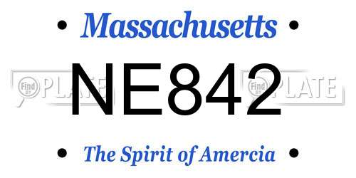 NE842 Massachusetts License Plate