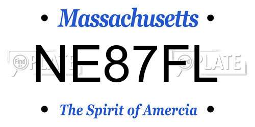 NE87FL Massachusetts License Plate