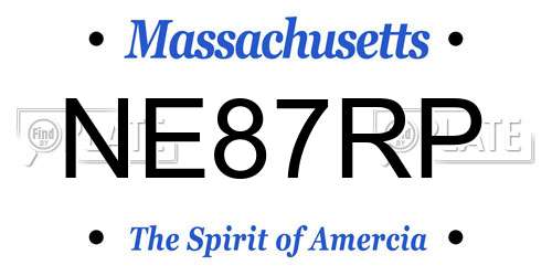 NE87RP Massachusetts License Plate