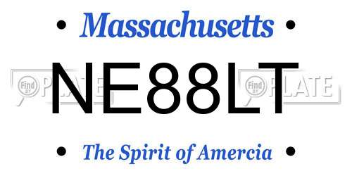 NE88LT Massachusetts License Plate