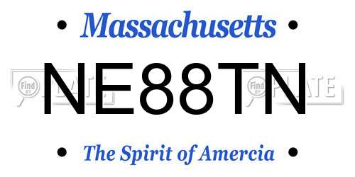 NE88TN Massachusetts License Plate