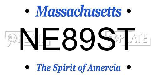 NE89ST Massachusetts License Plate