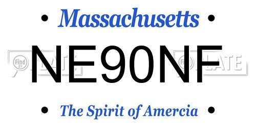 NE90NF Massachusetts License Plate