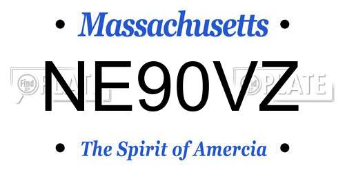 NE90VZ Massachusetts License Plate