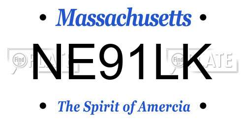 NE91LK Massachusetts License Plate