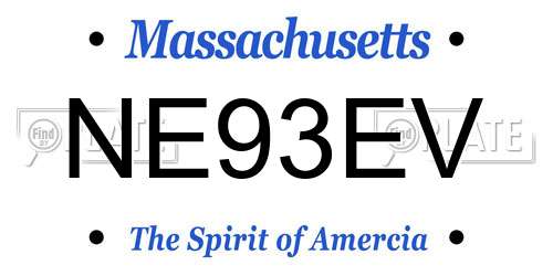 NE93EV Massachusetts License Plate