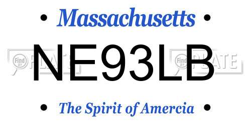 NE93LB Massachusetts License Plate