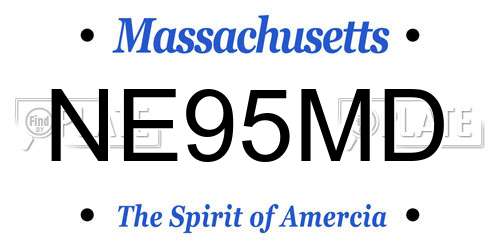 NE95MD Massachusetts License Plate