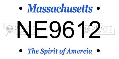 NE9612 Massachusetts License Plate