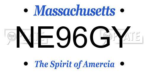 NE96GY Massachusetts License Plate