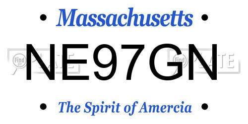 NE97GN Massachusetts License Plate