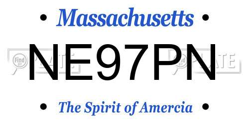 NE97PN Massachusetts License Plate