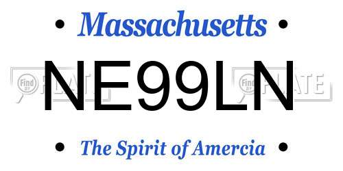 NE99LN Massachusetts License Plate