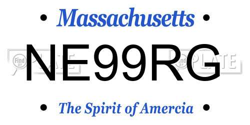 NE99RG Massachusetts License Plate