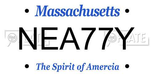 NEA77Y Massachusetts License Plate