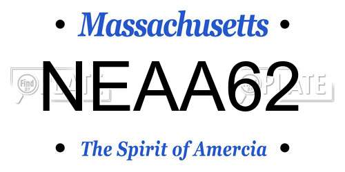 NEAA62 Massachusetts License Plate