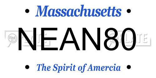 NEAN80 Massachusetts License Plate