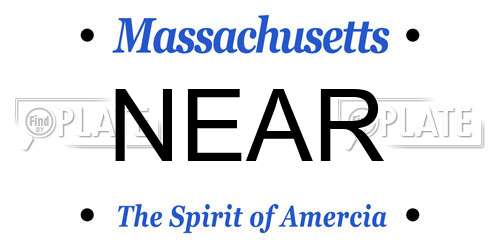 NEAR Massachusetts License Plate