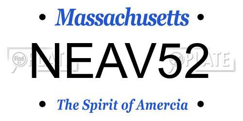 NEAV52 Massachusetts License Plate
