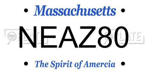 NEAZ80 Massachusetts License Plate