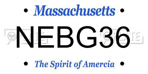 NEBG36 Massachusetts License Plate