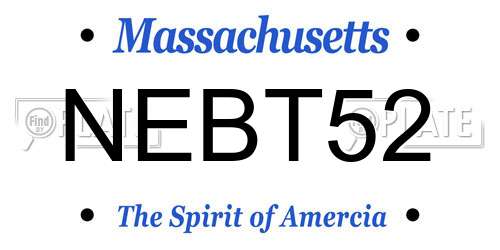 NEBT52 Massachusetts License Plate
